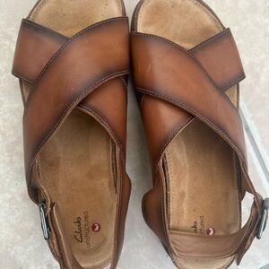 Clarks Brown Leather Sandals